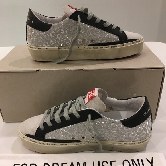 Golden Goose Hi Star Silver Leopard/Black Star NIB - Picture 5 of 10